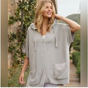 Barefoot Dreams Women's Tan Zip-Up Sweater